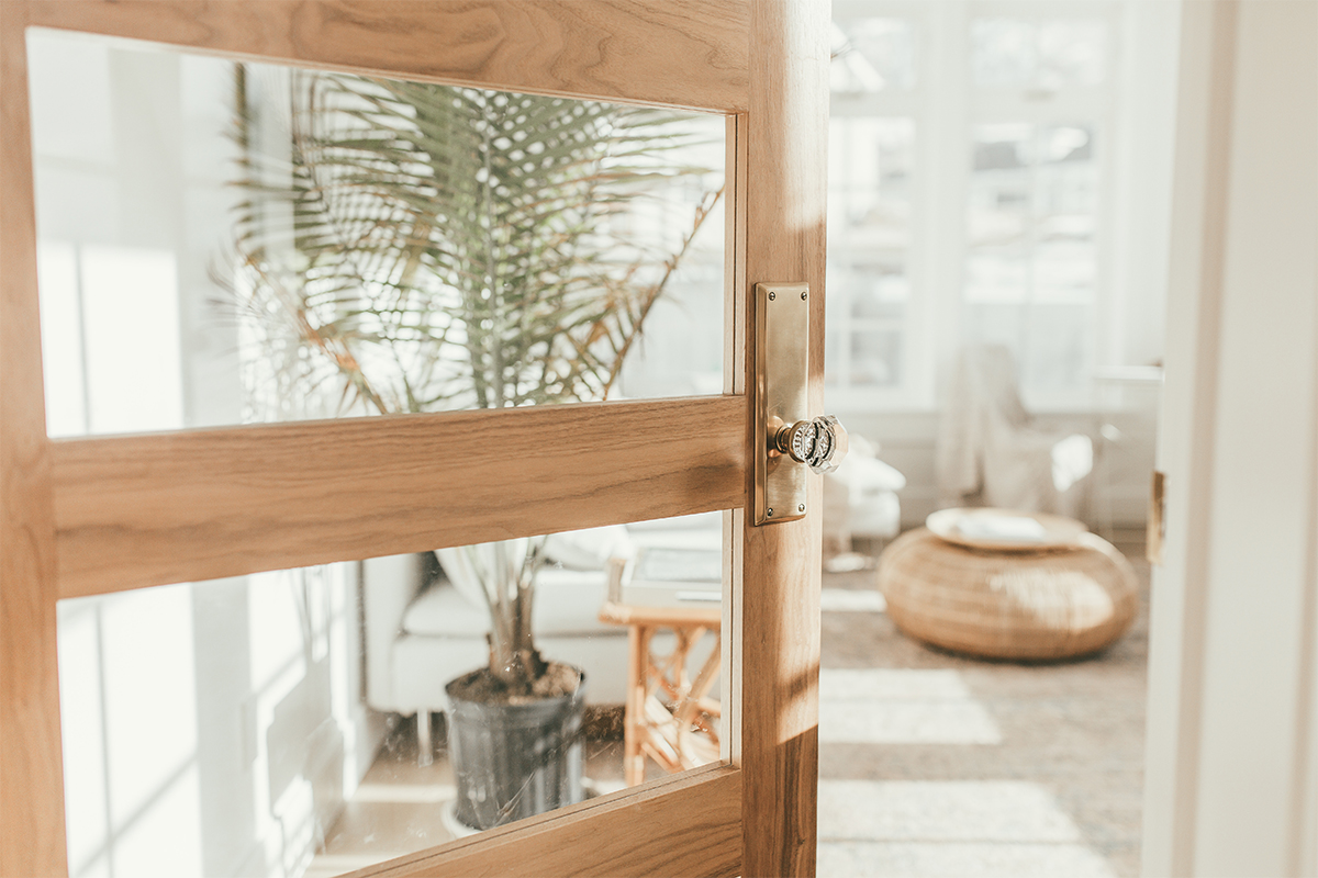 white doors with glass